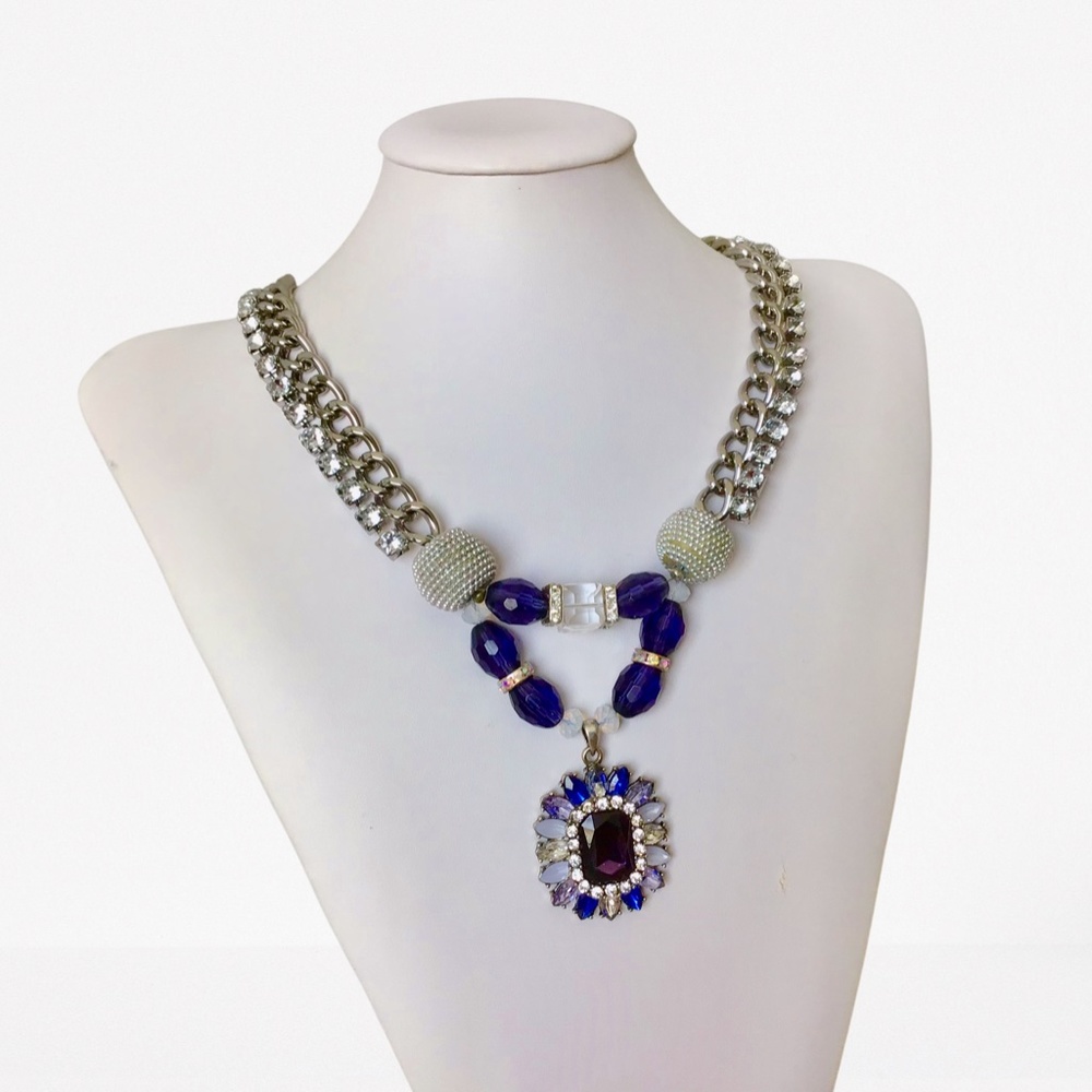 Royal Blue Pendant Necklace - Picture 4 of 7